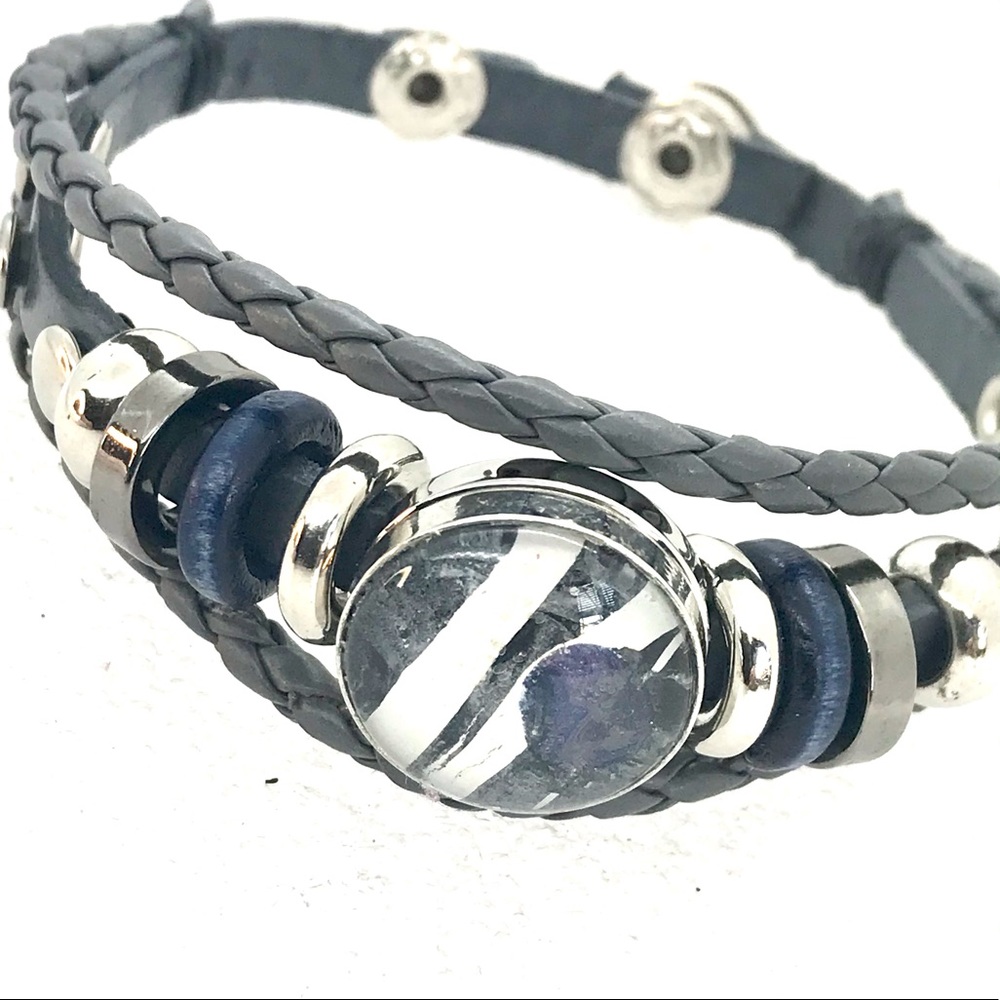 Leather snap bracelet Handmade 20mm snap SB20